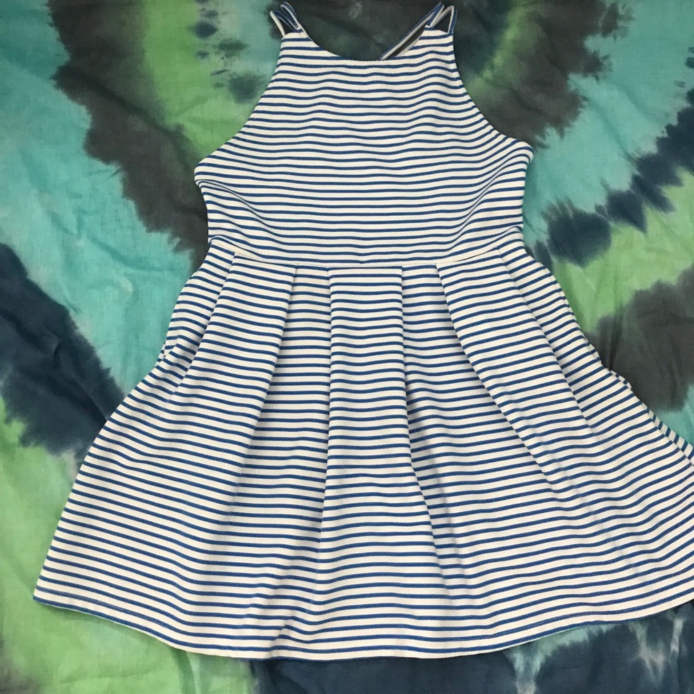 Blue And White Striped Dress